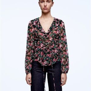 Zara floral multicolor top  Small